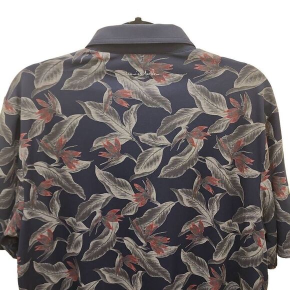 Travis Mathew Magnum Short Sleeve Polo T-Shirt Men's Size Large Blue With Floral - Picture 4 of 16